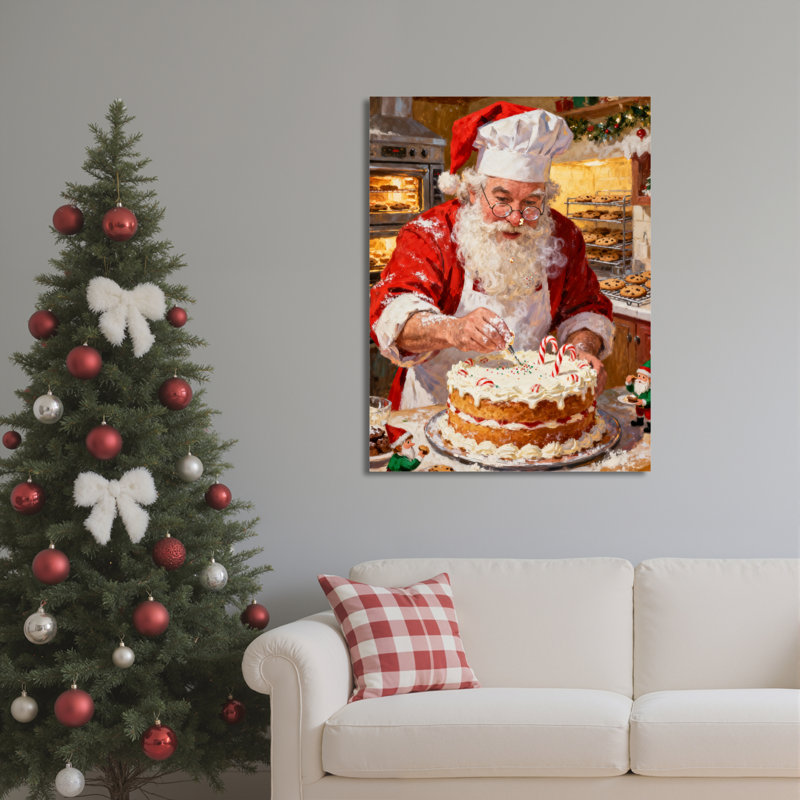 Art mural sur toile Santa Cake Bakery, H 18 po x l 12 po