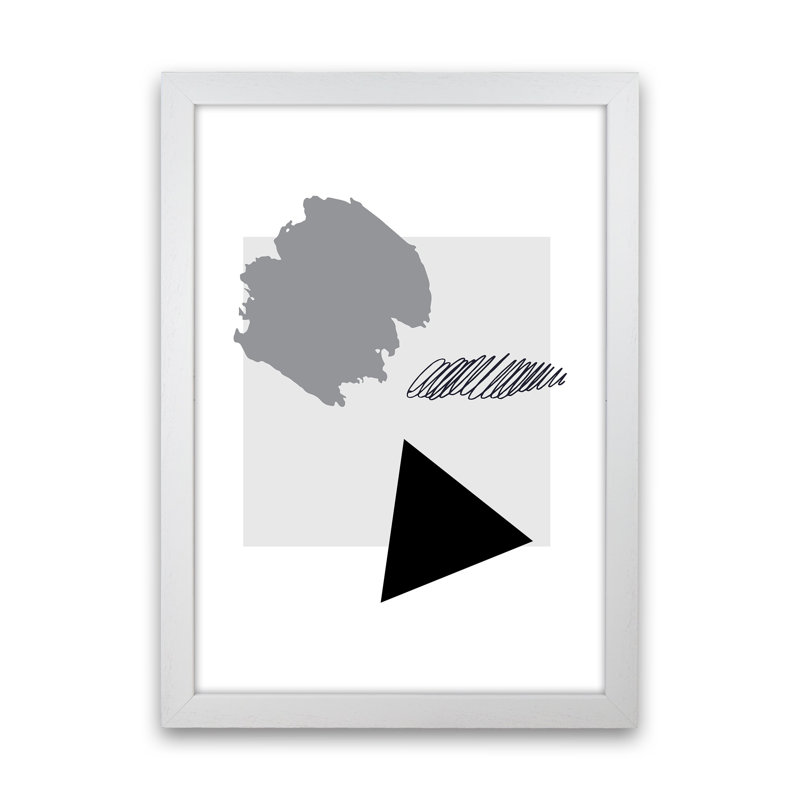 Square Mismatch Grey by Pixy Paper - Print, White Framed, 59.4cm H x 42cm W x 3cm D