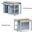47 Inch Kitchen Island With Extendable Dining Table, Rubber Wood Veneer Kitchen Table With Internal Storage Rack, Power Outlet, Kitchen Island With Storage 2 Drawers 2 Cabinet,Grey Blue-620562256