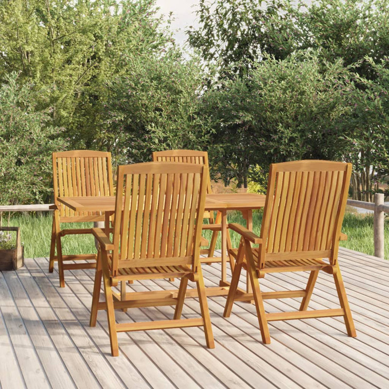 Bronty 4 - Person Wood Patio Dining Set with Rectangular Table