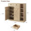Armoire à chaussures avec portes de grange et tiroirs, armoire de rangement de 42 po de hauteur avec tablettes réglables pour le vestibule-490761344