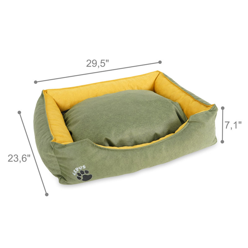Panier de support pour chien, Grand (l 29,5 po x P 23,6 po x H 7,1 po), Vert/jaune
