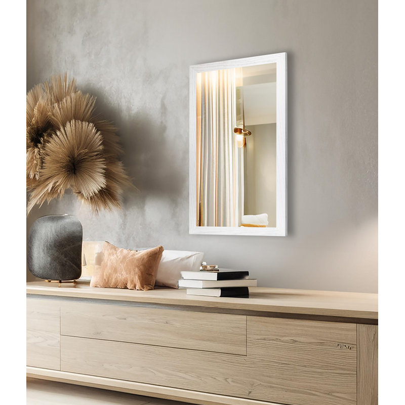 Miroir en bois franc Ebark Designs Ebark - chêne rouge 2 po, 19 po x 30 po, Blanc