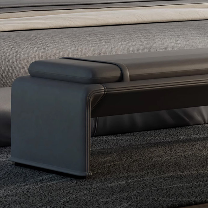 Upholstered Bench, Gray