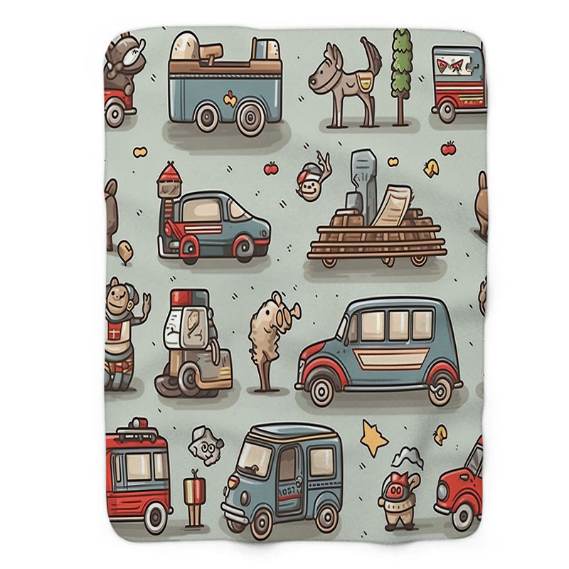Small-scale vehicles - 1 Piece Premium Blanket, Queen