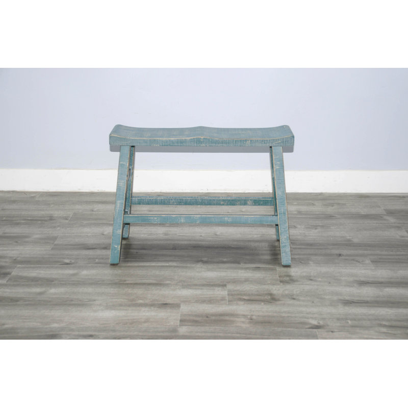 Banc en bois Ashat, H 24 po x l 33 po x P 14,5 po, Herbes marines