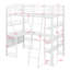 Lit mezzanine simple avec un bureau en forme de L et quatre niveaux de tablettes-1070352308