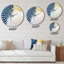 Fabric Of Time Abstract Blue And Gold II - Abstract Painting Wall Clock-101238531