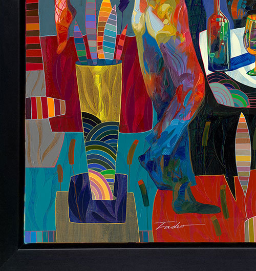 Romance Dance, peinture sur toile par Tadeo Zavaleta, encadrée 32 x 32