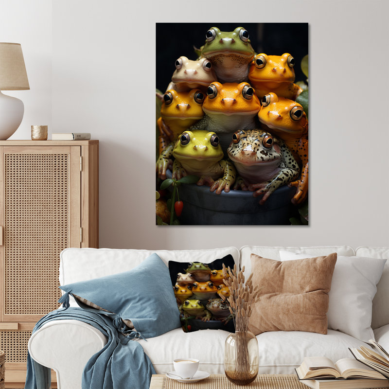 «Animal Frog Family III - Frogs & Toads», impressions sur métal, H 40 po x l 30 po x P 1 po