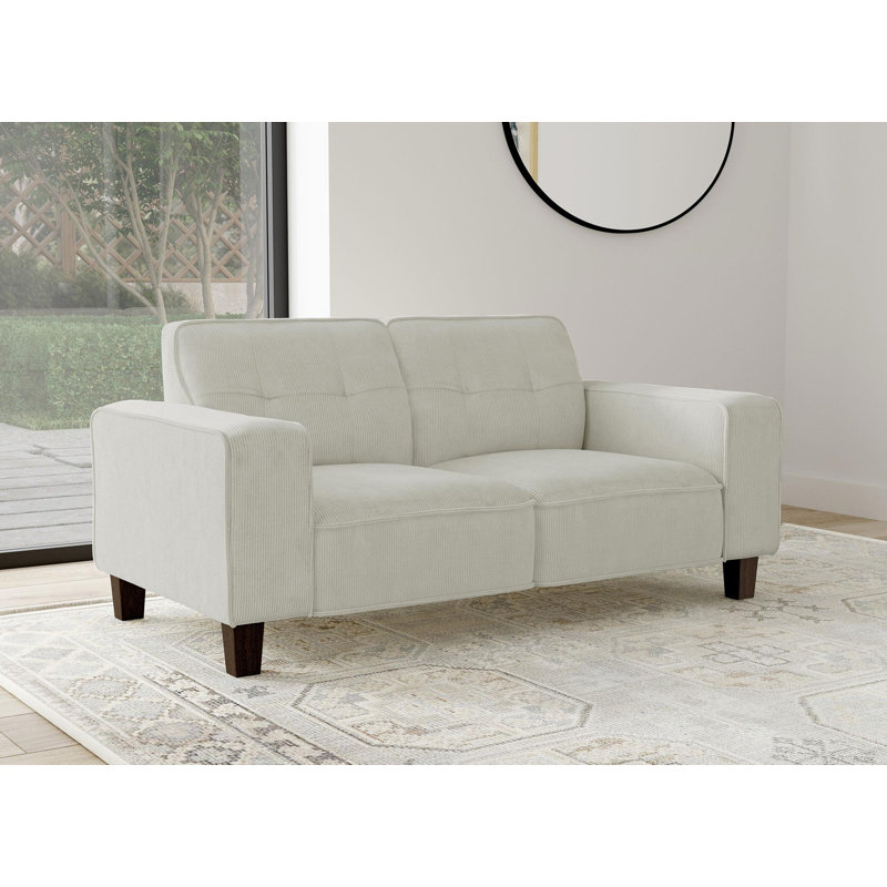 Causeuse capitonnée avec accoudoirs rembourrés, Beige