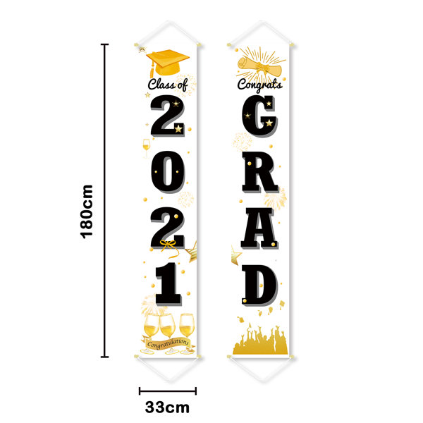 Graduation Party Decorations 2022 Black White Gold Paper - Import It All