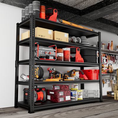 Étagère ajustable en métal robuste pour le garage, le garde-manger, le rangement, les boîtes à outils et les entrepôts
