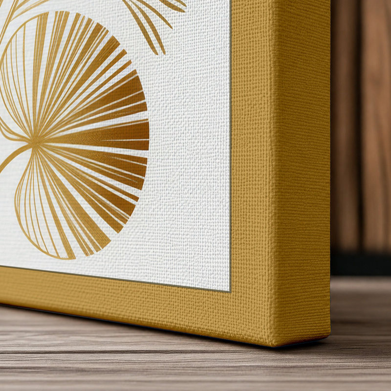 Pressed Study Botanical - Wrapped Canvas, 24x16 - 61.0 x 40.6 cm, Ochre Border