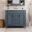 Meuble-lavabo 36 po avec lavabo supérieur, armoire de rangement moderne avec 2 portes à fermeture douce et 2 tiroirs, meuble-lavabo simple