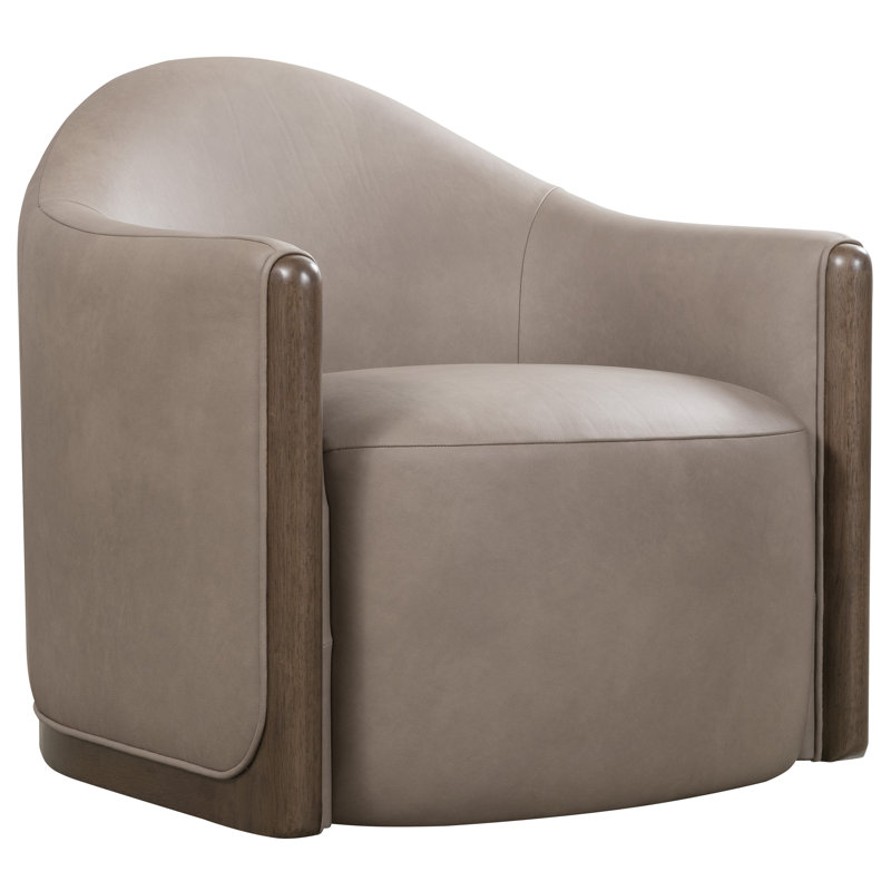 Cora Swivel Barrel Chair, Light Brown
