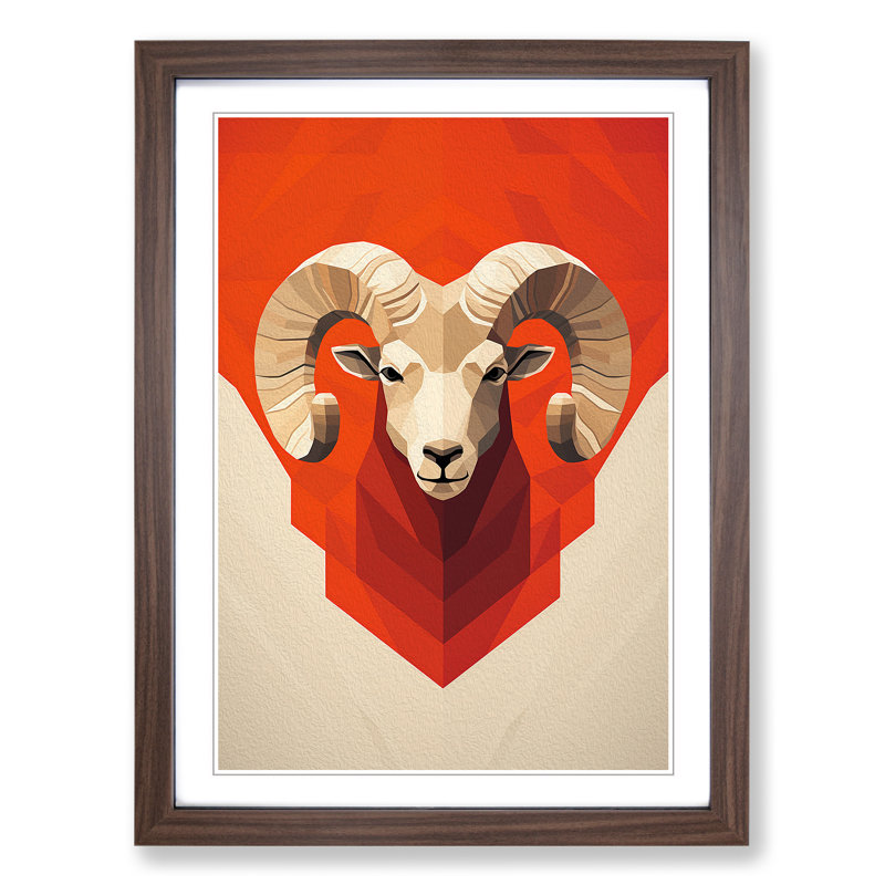 Single Picture Frame Print on Wood, Walnut Framed, 34cm H x 25cm W