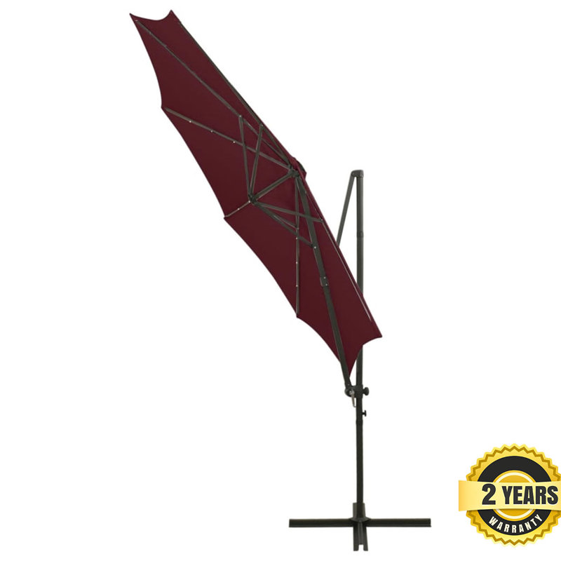 Noriega 300cm Cantilever Parasol, Burgundy