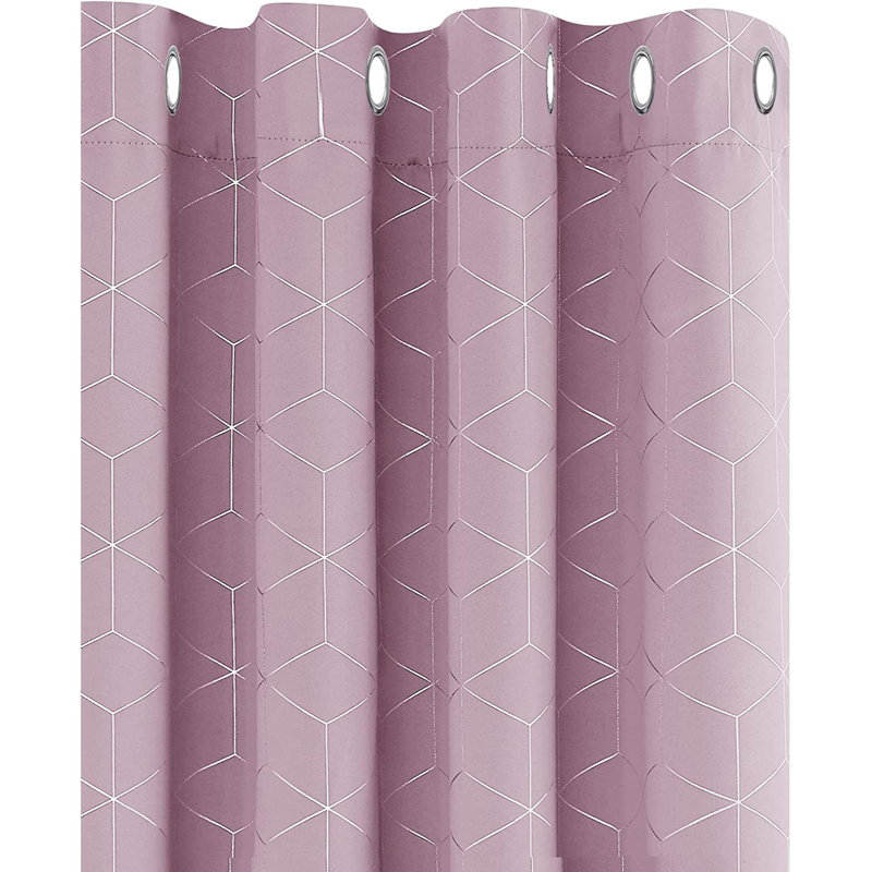 Alizet Blackout Curtain Pair, 132 W x 114 D cm, Pink