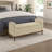 Bedroom Mid-Century Modern Lift Top Bench, Brown Textured Upholstery, Solid Wood Frame Bench With Storage-1876824238