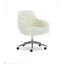 Chaise de travail en similifourrure de style contemporain avec base chromée et roulettes Liyan-1376310189