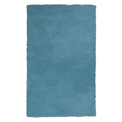 Tapis bleu handwoven poils longs highlighter Nanango