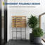 Ensemble de bistro pliant 3 pièces pour patio, gain de place – Table et chaises à structure métallique pour une utilisation intérieure/extérieure – Aucun assemblage requis, idéal pour balcon, jardin, cour, véranda – Couleur d'origine