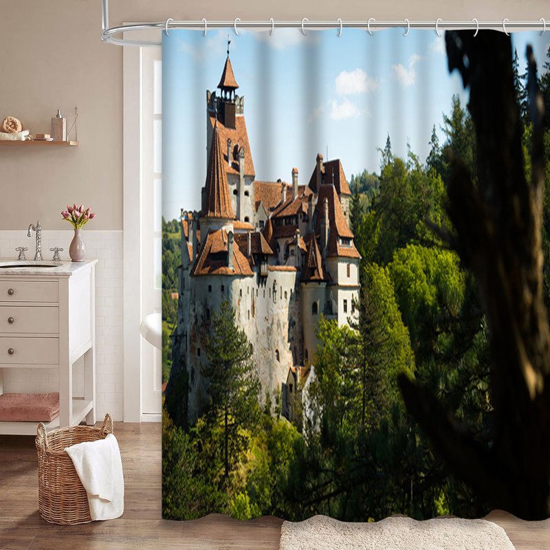 Rideau de douche Castle avec 12 crochets Castle, L 72 po x l 72 po