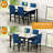 Faux Marble 5-Piece Dining Room Table Set with 4 Dining Chair-825973894-812253862