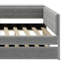Lit plateforme tapissier avec tablettes de rangement, bureau, station de charge et lit gigogne-315227854