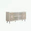 Modern tv stand with 2 sliding Doors and Open Storage shelf
