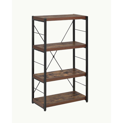 Weathered Oak & Black Finish Bookshelf