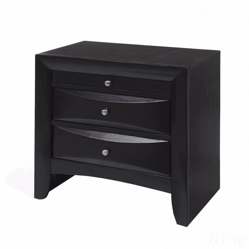 Table de chevet en bois avec 2 tiroirs et 1 plateau