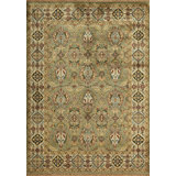 Silver Screen Hand Knotted Wool Area Rug in Sage/Bone