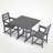 HDPE 3-Piece Outdoor Patio Dining Set With Square Table And 2 Armchairs-755181715