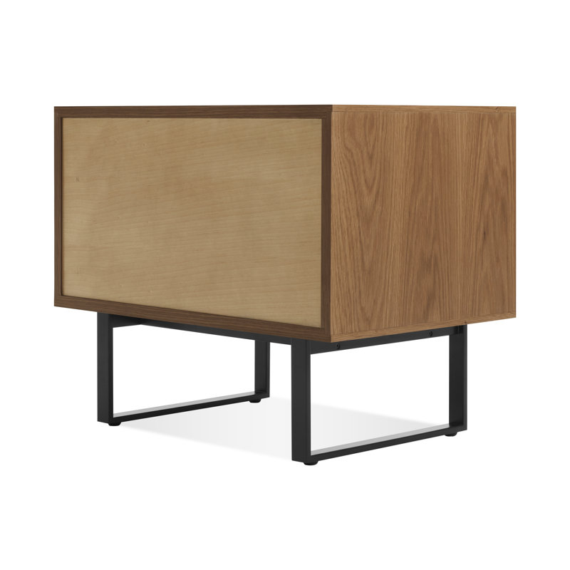Series 11 2 - Drawer Nightstand, Black/Walnut