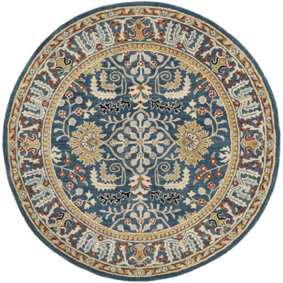 Antiquity Hand-Tufted Dark Blue Area Rug