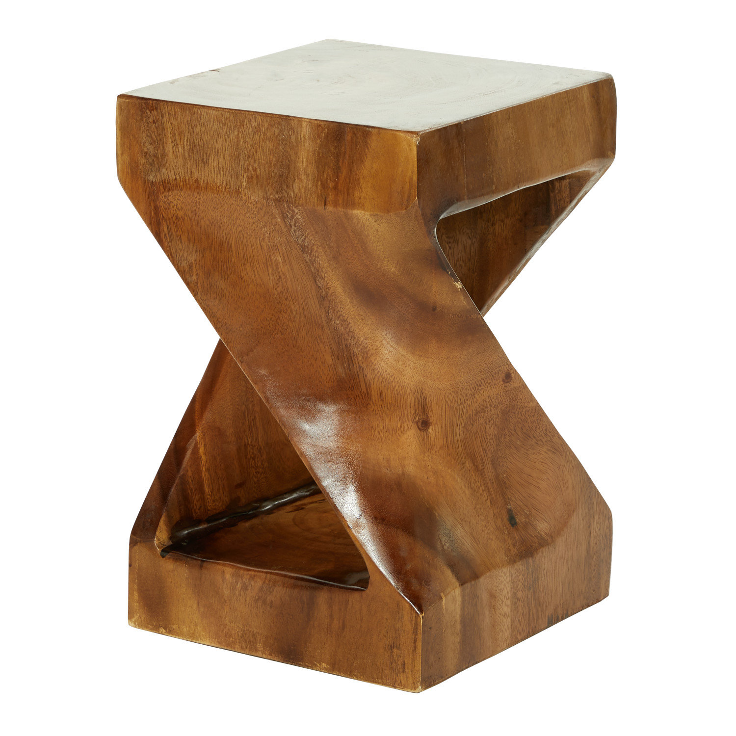 Neddy Solid Wood End Table, 18" H x 12" W x 12" D, Brown