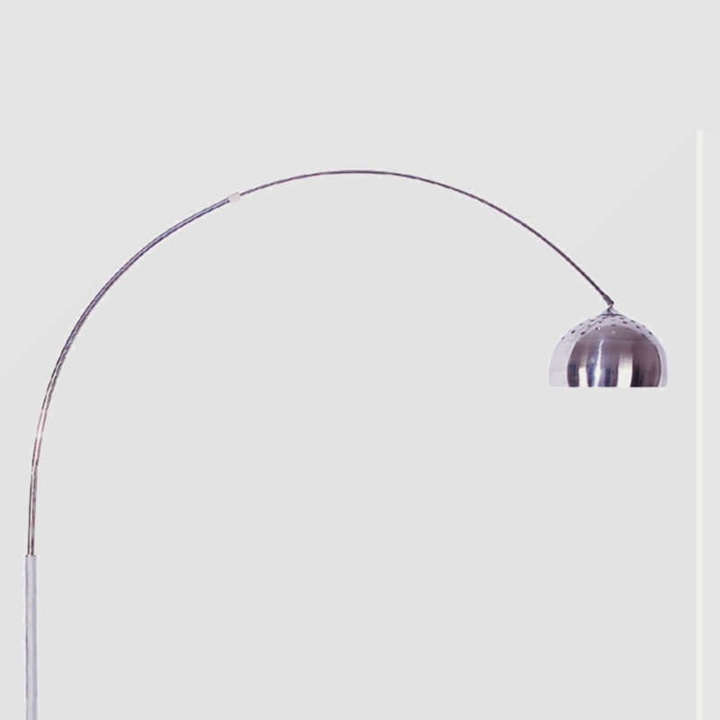 Vacius 85'' Arched Metal Floor Lamp with White Marble Base
