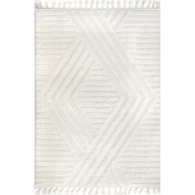 Tapis géométrique à poils longs, Rectangle 10 pi x 14 pi