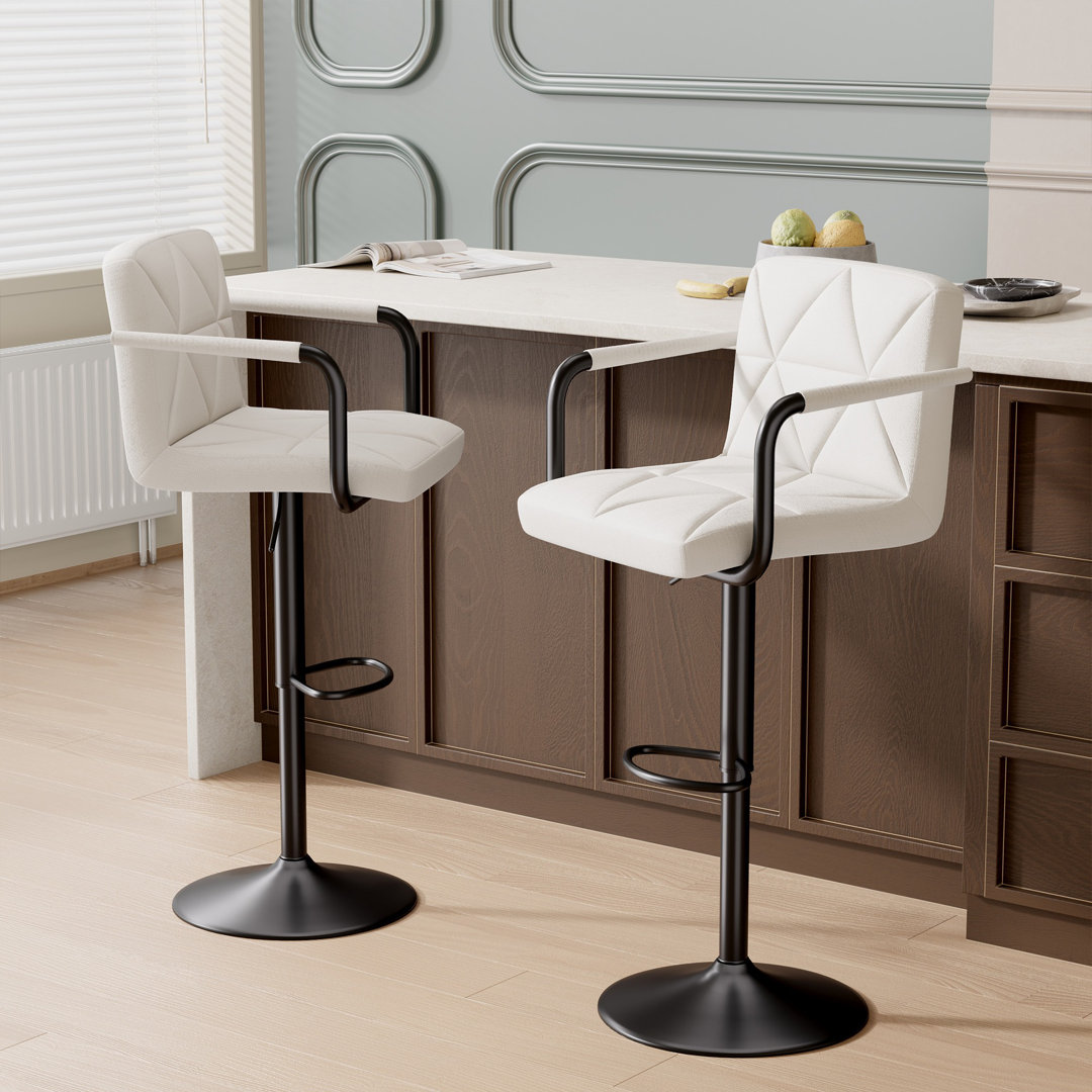 Swivel Adjustable Height Counter Stool with Metal Frame