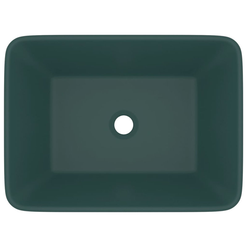 Lavabo mat 16,1 x 11,8 x 4,7 po en céramique vidaXL Luxury, Vert foncé