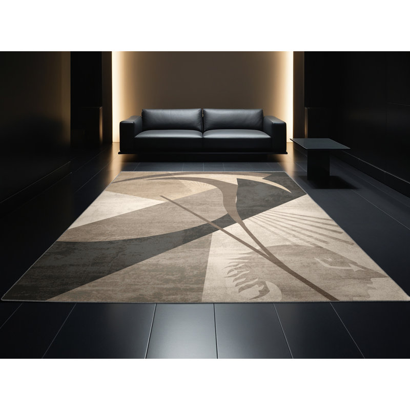 Tapis art déco lavable à la machine Palmerston Scythe Warrior, 6 x 9