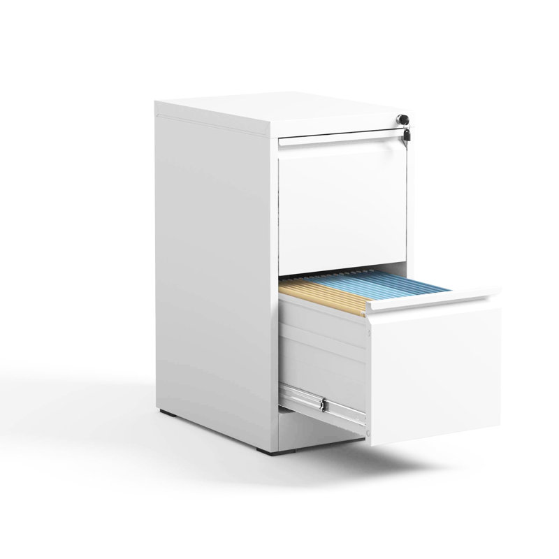 2 Drawer Metal File Cabinet With Lock, Vertical, And , Spacious Interior For Office/Home Lockable Vertical Cabinet, , Office Use, Tilt