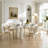 Luxe Creamy Dining Table with Roman Column Legs-649096551