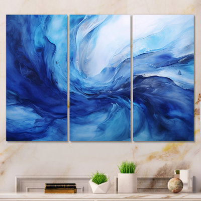 «Blue Emotional Tachism Waves 2» - art mural tachisme
