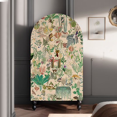 Armoire en bois à double porte arquée