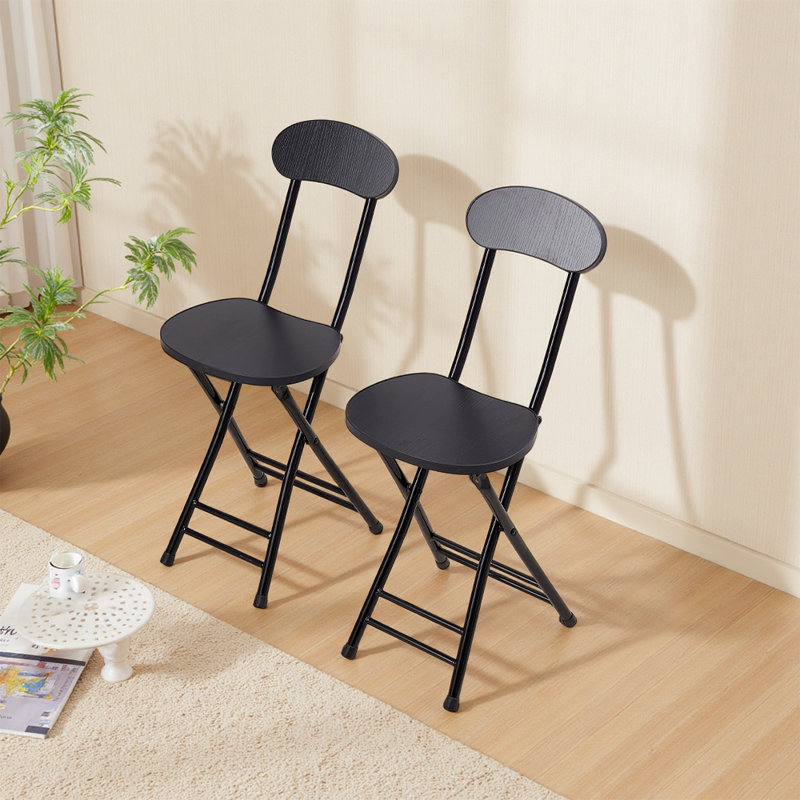 74cm H Low Back Folding Stacking Accent, Black