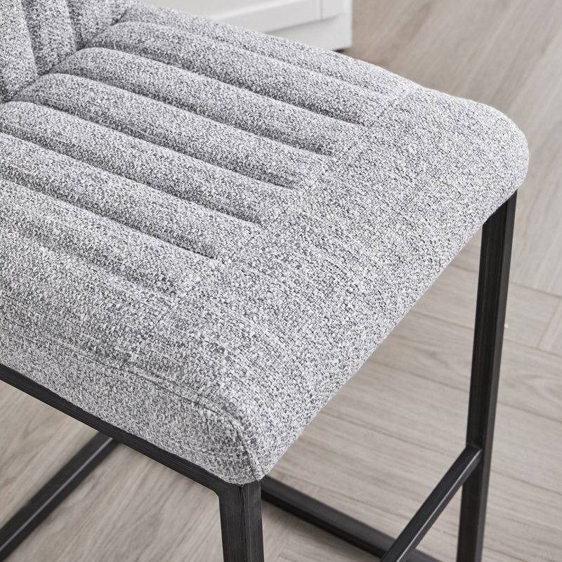 Tabouret de bar avec structure en métal noir robuste, sièges élégants et confortables pour îlot de cuisine, salon et pub, 2 ensembles