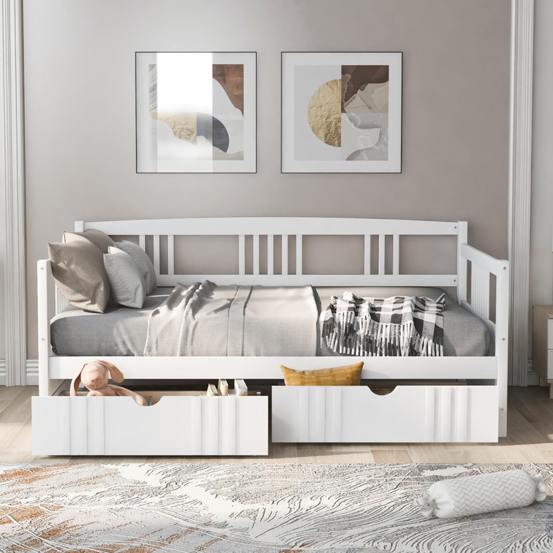 Erion Kids Daybed with Drawers, Twin, White